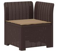 vidaXL Eénpersoons Tuinbank met Kussen Rattan Look PP Bruin