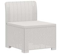 vidaXL Eénpersoons Tuinbank Rattan Look PP Wit