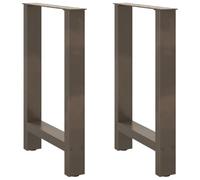 vidaXL Gambe per tavolo da pranzo in acciaio naturale 2 pz 50x(72-73) cm Acciaio