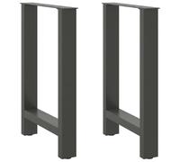 vidaXL Gambe per tavolo da pranzo antracite 2 pz 60x(72-73) cm in acciaio
