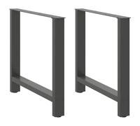 vidaXL Gambe per tavolo da pranzo antracite 2 pz 70x(72-73) cm in acciaio