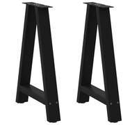 vidaXL Gambe per tavolo da pranzo a forma di A 2 pz nere 50x(72-73) cm in acciaio