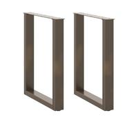 vidaXL Gambe Tavolino Caffè a U 2 pz Naturale 70x(72-73) cm Acciaio, gamba del tavolo, gamba del tavolo in metallo, gamba della mobilia