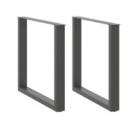 vidaXL Gambe per tavolo da pranzo a forma di U 2 pz Antracite 90x(72-73) cm Acciaio