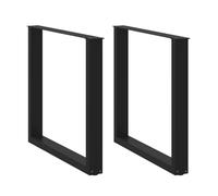 vidaXL Eettafelpoten 2 st U-vormig 90x(72-73) cm staal zwart
