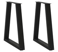 vidaXL Gambe per tavolo da pranzo a forma di V 2 pz nere 50x(72-73,3) cm in acciaio