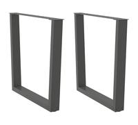 vidaXL Gambe per tavolo da pranzo a forma di V 2 pz Antracite 80x(72-73,3) cm Acciaio