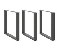 vidaXL Gambe per tavolo da pranzo a forma di U 3 pz Antracite 90x(72-73) cm Acciaio