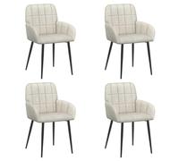 vidaXL Eettafelstoelen 4 st fluweel Crèmekleurig 57 x 50 x 85 cm