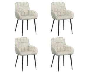 vidaXL Eettafelstoelen 4 st fluweel Crèmekleurig 57 x 50 x 85 cm