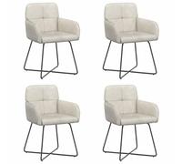 Sedie da pranzo 4 pcs Velluto Crema 59 x 56,5 x 86 cm