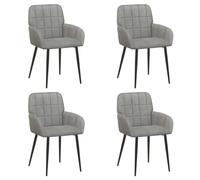 Sedie da pranzo 4 pcs Velluto Grigio Chiaro 57 x 50 x 85 cm