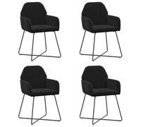 vidaXL Sedie da pranzo 4 pz Velluto Nero 55 x 50 x 84 cm