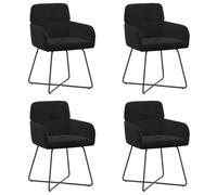 vidaXL Sedie da pranzo 4 pz Velluto Nero 59 x 56,5 x 86 cm