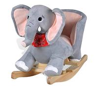vidaXL Elefante a Dondolo Bimbo Morbido Sdraietta Gioco Giocattolo Cavalcabile