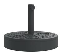 vidaXL Elegante base per ombrellone con motivo rattan, diametro 38/48 mm - 25 kg - piede rotondo per ombrellone in polietilene/cemento nero per stabilità esterna