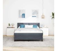vidaXL Elegante Rete Letto in Velluto Grigio Scuro per Materasso di 160x200 cm Design Rivestito Moderno con Stabili Listelli in Compensato Mobili Eleganti per Camera da Letto Matrimoniale