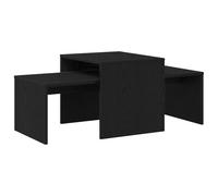 vidaXL Eleganti Tavolini Impilabili in Rovere Nero Set di 2 Mobili Stilosi in Legno Ingegnerizzato per Servizio caffè Arredamento Moderno per Soggiorno Salvaspazio