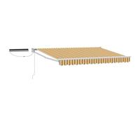 vidaXL Tettuccio Elettrico Retrattile Giallo, Grigio e Bianco 3 x 2 m, Tenda Elettrica Moderna, Ombra Esterni con Telecomando, Tettuccio in Alluminio, Soluzione Eco-Friendly per Sole