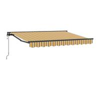 vidaXL Tettuccio Elettrico Retrattile Giallo, Grigio e Bianco 3 x 2 m, Giardino e terrazza, tenda retrattile moderna, riparo esterno, canopy resistente agli agenti atmosferici, ombra regolabile