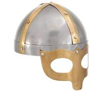 vidaXL Elmo da Cavaliere Medievale Romano Larp Armatura per Guerriero Corazza Protezione Testa Riproduzione Medievale in Acciaio Argento