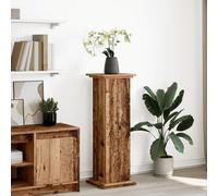 vidaXL Espositore con Portaoggetti Legno Antico 31x30x90 cm Truciolato, espositore a Colonna, vetrina, Mobile espositivo, piedistallo espositivo