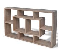 vidaXL Libreria da parete scaffale a muro con 8 scomparti Quercia