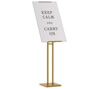 vidaXL Espositori per Fiere Oro 26,5 x 26,5 x 127 cm Acciaio, Supporto per cartelli, Rack Portatile Regolabile in Altezza, Stand Moderno per Eventi, esposizioni e Showcase