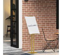 vidaXL Espositori per Fiere Oro 26,5 x 26,5 x 127 cm Acciaio, Supporto per cartelli, Rack Portatile Regolabile in Altezza, Stand Moderno per Eventi, esposizioni e Showcase