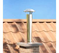 vidaXL Estensione Camino Argento 25 x 25 x 82 cm Acciaio inossidabile