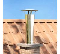vidaXL Estensione Camino Argento 35 x 35 x 82 cm Acciaio inossidabile
