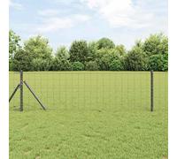 vidaXL Euro Fence con 13 Pali 0.4x25 m in Acciaio Zincato Grigio