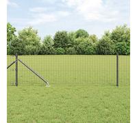 vidaXL Euro Fence con 7 pali a picco 0,4 x 10 m in acciaio zincato grigio