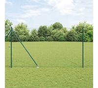 vidaXL Euro Fence con 7 pali a punta 1,6x10 m in acciaio zincato verde
