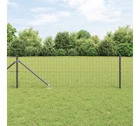 vidaXL Euro Fence con 7 pali appuntiti 0,6x10 m in acciaio galvanizzato grigio