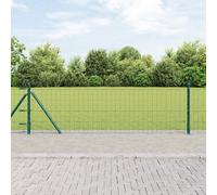 vidaXL Euro Fence con 7 Pali Flangiati 0.4x10 m Acciaio Galvanizzato