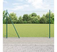 vidaXL Euro Fence con 7 pali flangiati 1,5x10 m in acciaio zincato