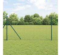 vidaXL Euro Fence con 7 pilastri da 1,4 x 10 m in acciaio zincato verde