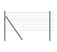 vidaXL Euro Fence con 7 Post 0.8X10 m Acciaio Galvanizzato Grigio | Recinzione Privacy Esterna Resistente ai Raggi UV e Durevole Ideale per Confini Giardino o Supporto per Struttura in Rete Moderna