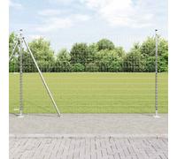 vidaXL Euro Fence con 7 Posti Flangiati 1,6 x 10 m in Acciaio Zincato