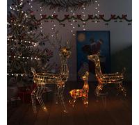 vidaXL Famiglia di Renne di Natale 300 LED Colorati in Acrilico