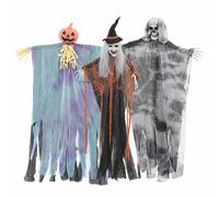 vidaXL Fantasma appeso di Halloween 3 pcs Multicolore 61 x 97 cm