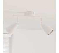 vidaXL faretti da soffitto 2 vie regolabili GU10 bianchi