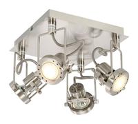 vidaXL Faretto a 4 Vie Argento GU10