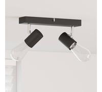vidaXL Faretto da soffitto 2 Vie Regolabili Nero E27