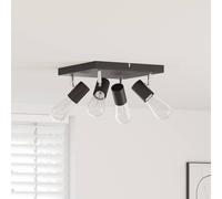 vidaXL Faretto da soffitto 4 vie regolabili nero E27
