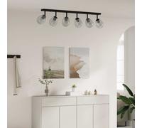 vidaXL Faretto da soffitto Nero 110.5 x 13 x 26 cm Vetro e metallo