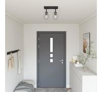 vidaXL Faretto da soffitto Nero 33 x 13 x 26 cm Vetro e metallo