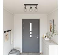 vidaXL Faretto da soffitto Nero 54 x 13 x 26 cm Vetro e metallo