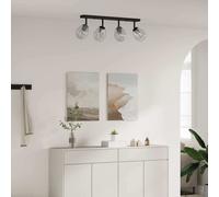 vidaXL Faretto da soffitto Nero 73,5 x 13 x 26 cm Vetro e Metallo